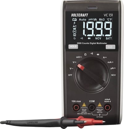 VOLTCRAFT VC131 Multimeter Kalibratie (ISO) Digitaal CAT III 250 V Weergave (counts): 2000