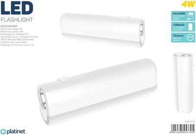 Platinet PAF7773 - Mini LED Zaklapmp - Voor Binnen en Buiten - 10 uur Batterijlevensduur - Wit