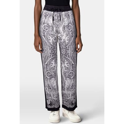 AllSaints Tyler Rafaela Trouse Off White/black Size: M | Straight Pants Outlet | Dames | Wit