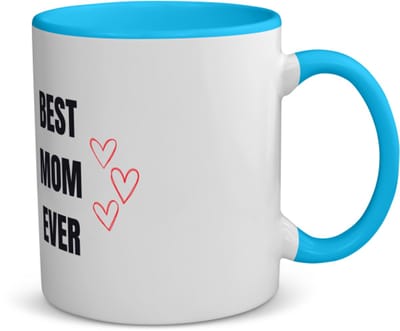 Akyol - best mom ever koffiemok - theemok - blauw - Mama - cadeau mama - cadeau - verjaardag mama - 350 ML inhoud