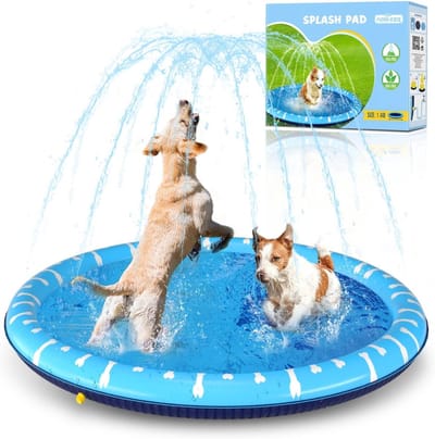 Solvix waterspeelmat fontein - Hondenbad - PVC - Dikker en Duurzaam - Antislip - Voor Honden en Kinderen