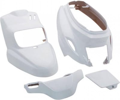 Kit carénage P2R pour scooter Yamaha 50 BWS 2004 à 2017 blanc 4 pièces Neuf