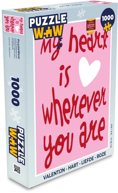 Puzzel Valentijn - Hart - Liefde - Roze - Legpuzzel - Puzzel 1000 stukjes volwassenen