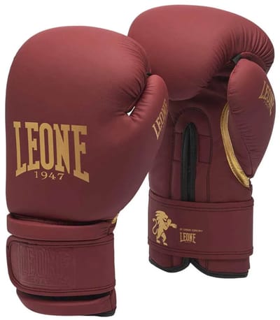 Leone1947 Black&gold Kunstleren Bokshandschoenen Rood 10 oz