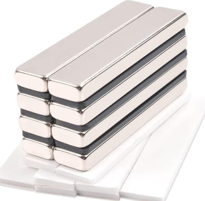 Sterke zelfklevende neodymium magneten - 8 stuks, rechthoekig 50 x 10 x 5 mm voor diverse toepassingen