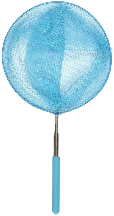 Schepnet - telescopisch - 70 cm - blauw - aluminium - visnet / vlindernet - uitschuifbaar
