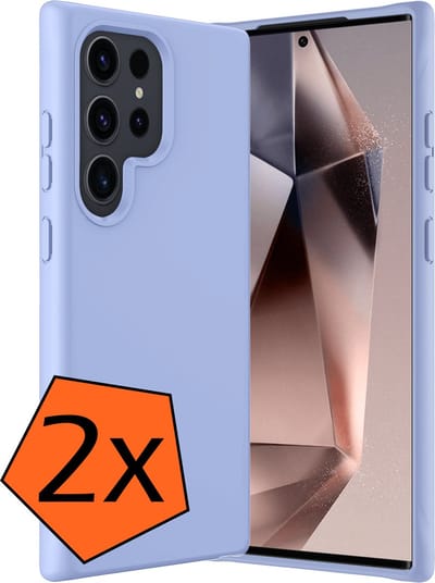 Hoes - 2 Stuks - Geschikt voor Samsung Galaxy S24 Ultra - Sterk & Shockproof - Case Siliconen - Back Cover - Telefoon Hoes - Lichtblauw