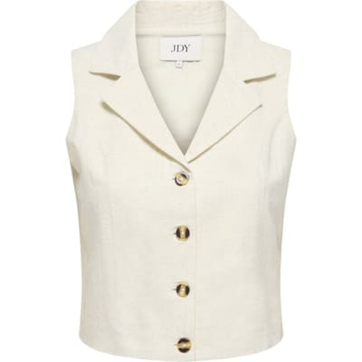 Jacqueline de Yong Gilet Jdymilan Linen S/l Waistcoat Wvn No 15366390 Oatmeal/melange Dames Maat - S
