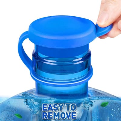 Bouchons de cruches à eau Bouchons de bouteille anti-déversement avec bouchon intérieur Couvercle de bouteille d'eau en silicone durable réutilisable Seau à boire bleu