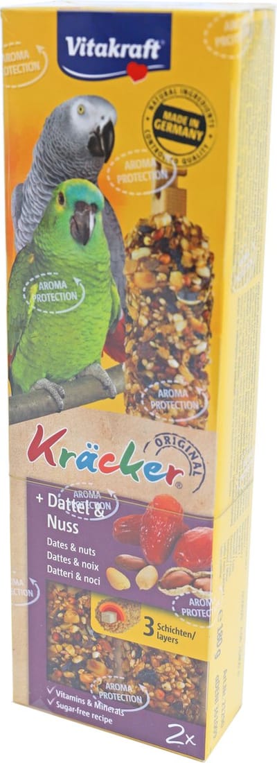 Vitakraft dadel/noot-kräcker papegaai, 2in1