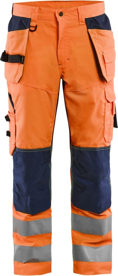 Blaklader Werkbroek High Vis met ventilatie 1565-1811 - High Vis Oranje/Marineblauw - C46
