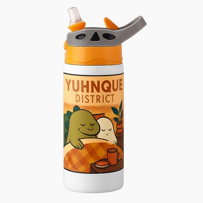Retro Design Drinkfles – Unieke Mok voor Vintage Fans en Liefhebbers - Waterfles voor kinderen (wit/oranje)