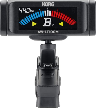 KORG AW-LT100M Opsteekbare stemapparaat voor diverse orkestinstrumenten met een batterijduur van 100 uur en een kleurrijk LCD-display.