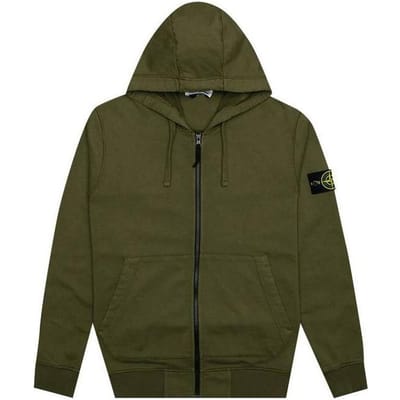 Stone Island Volledig Rits Hoodie Donkergroen Heren Tops 741564251-V0058 L black