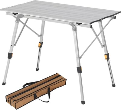Opvouwbare Campingtafel - Draagbare Tafel - Buiten Bijeenkomsten - Lichtgewicht Aluminium - 120 x 68.5 cm - Zilver