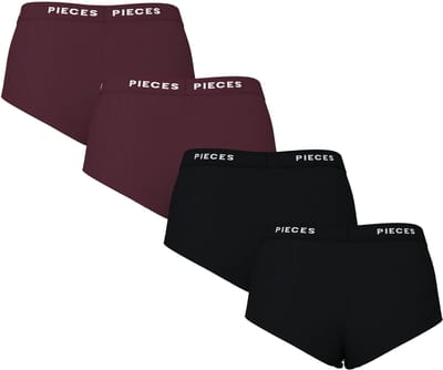 Pieces 4-Pack - Dames short - Winetasting - Katoenen dames onderbroeken - Winetasting / S