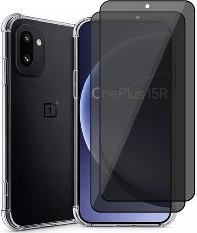 Hoesje geschikt voor OnePlus 15R – CrystalClear Back Cover – Schokbestendig – 2 Stuks Privacy Screenprotector Full Cover