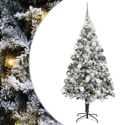 vidaXL Kunstkerstboom Wit 180 cm PVC en Staal en Kunststof