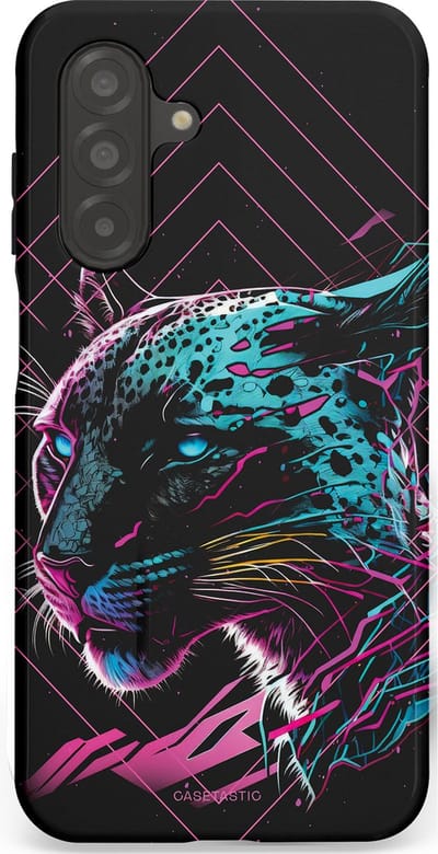 Casetastic hoesje geschikt voor Samsung Galaxy A26 - Dubbellaagse bescherming - Neon Jager - Fashion Case - Zwart Petrol