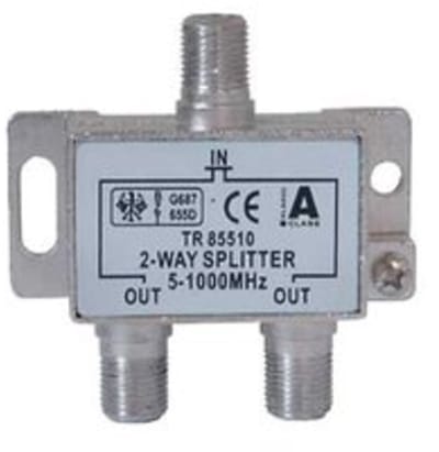F splitter met 2 uitgangen / 5-1000 MHz