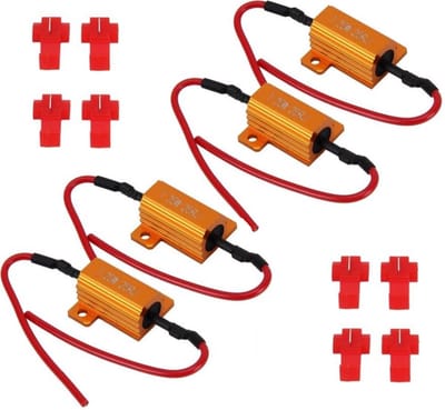 TLVX 4 stuks LED Weerstanden 25 Watt 6 0hm - CANBUS - LED Xenon belasting weerstand - Knipperlicht Weerstanden - No Hyper flash - 12V- knipperlicht werkend - Geen fout melding LED - Voorkomt snel knipperende knipperlichten