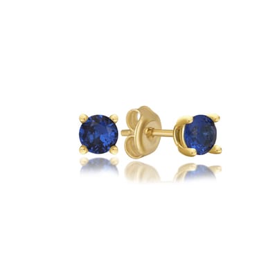 Geboortesteen September Safier Oorknop Goldplated (925 Sterling) Trendy Minimalistisch Goldplated Oorknop Meisje | Cadeau Voor Vrouw