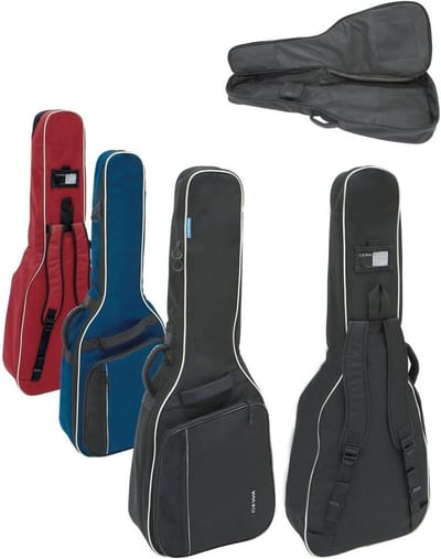 Guitar Gig Bag Economy 12 mm voor Klasieke Gitaar 1/2 - Blauw (Vandproof en Scheurbestendig, 12 mm Vulling, Luxe Rugzakbanden, Grote Accessoirezak)