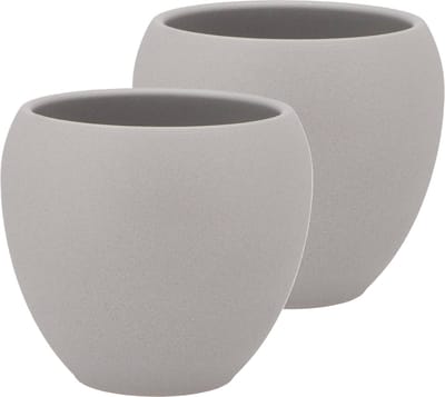DK Design Bloempot/plantenpot - 2x - Vinci - lichtgrijs mat - voor kamerplant - D15 x H17 cm