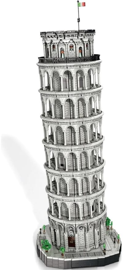 Reobrix 66025 Toren van Pisa XXL mega bouwset | Classic Creator Modular Building | Expert Architecture Modelbouw | Geschikt voor Lego | Educatief Speelgoed voor volwassenen & kinderen | Bouwdoos met 7052 bloks