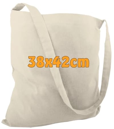 Duurzame Jute Schoudertas met Lange Handvat - 38 x 42 cm - Boodschappentas
