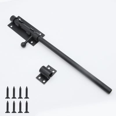 Zware 295mm (12″) Slide Gate Latch Bolt voor Beveiliging van Tuindeuren, RVS Deurslot met Hangslotopening, Ideaal voor Houten Poorten en Schuren