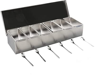 Omgoods - RVS Specerijenhouder met 6 Inzetbakjes