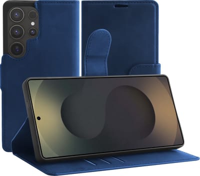 Just in Case hoesje geschikt voor Samsung Galaxy S26 Ultra Hoesje met Pasjeshouder - Premium Bookcase - Blauw