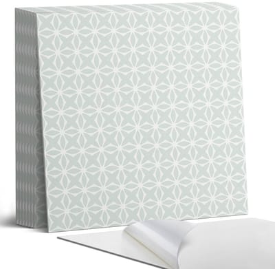 Coloray Plaktegels - Geometrisch bloemenpatroon Portugese Tegels - 30 cm x 30 cm - Grijs Plaktegels - 9 stuks - Vierkant PVC Tegels - Plaktegels Keuken - Zelfklevende Vloertegels - Vinyl Tegels - Zelfklevende Tegels