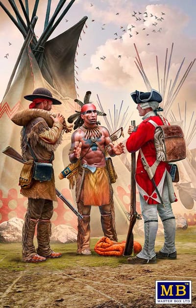 Master Box Modelbouwpakket Militaire voertuigen - 35222 Indian wars series - XVIII century - kit No 4 Fair exchange Plastic - 1:35 - Modelbouw