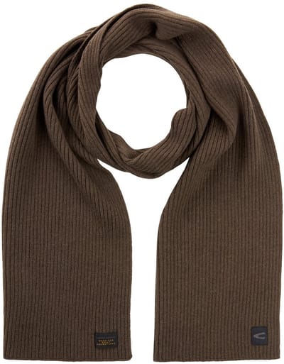 camel active Gebreide sjaal van pure lamswol - Maat menswear-OS - Donkerbruin