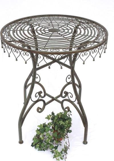 Bistrotafel Rond - Klaptafel Metaal - Terras Aankleden - Weerbestendig Ontwerp - 70 cm Diameter - Patina Groen