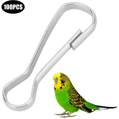 100 STUKS Hoge Kwaliteit Metaal Verdikt Duurzaam Vogelaccessoires Haken Papegaaien Kooi Benodigdheden white