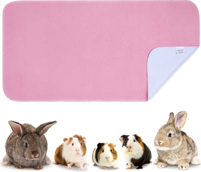 VANESTE Bodembedekking Knaagdieren en Konijnen - Cavia Fleece Liner met Antislip dots - Strooiselmat - Stofvrij - Wasbaar - 120x60 cm - Roze - 1 Stuk