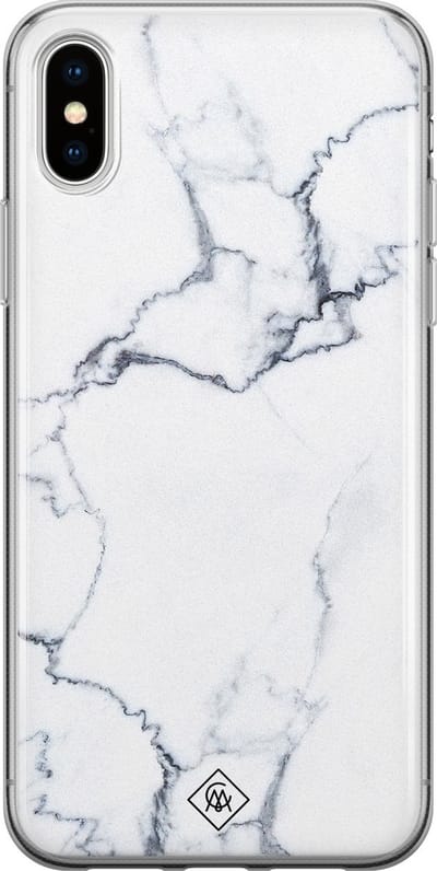 Casimoda® hoesje - Geschikt voor iPhone Xs Max - Marmer Grijs - Siliconen/TPU telefoonhoesje - Backcover - Marmer - Grijs