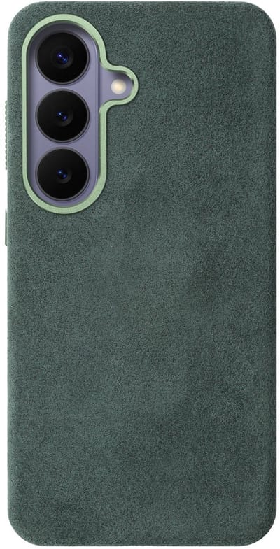 Rosso Avanti Hoesje Geschikt voor Samsung Galaxy S26 Plus | Compatibel met MagSafe / Qi2 | Echt Italiaans Alcantara | Back Cover | Beschermhoes | Groen