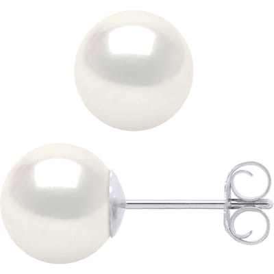 Stud Earrings Water Cultuur Parels Sweet Ronde 78mm White Natural White Gold