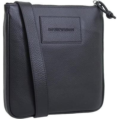 Sacoche bandoulière en cuir pour homme Emporio Armani Noir