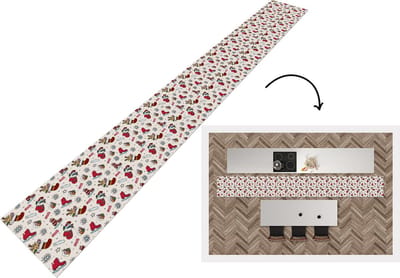 Keukenloper - Keukenmat - Kerst - Schaats - Kerstcadeau - Patroon - 400x50 cm - Keuken vloerkleed