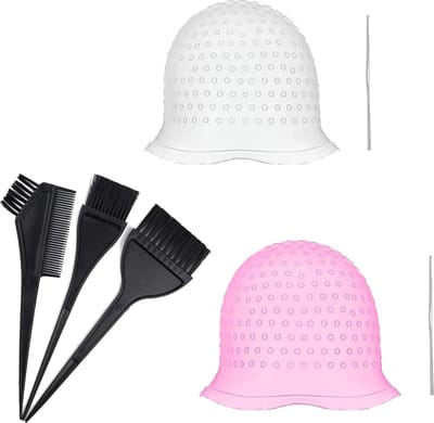 Herbruikbare Siliconen Hoofdkappen voor Haarverf, Inclusief Borstel en Naald, Ideaal voor Lang en Kort Haar, Perfect voor Thuisgebruik en Professionele Kappers