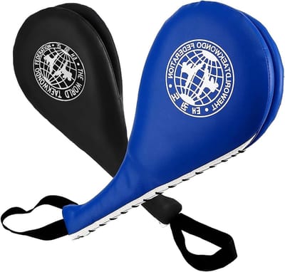 Dubbele Kick Pads voor Taekwondo - Duurzaam Trainingsmateriaal voor Karate, Kickboksen en MMA - Geschikt voor Kinderen, Jongeren en Volwassenen