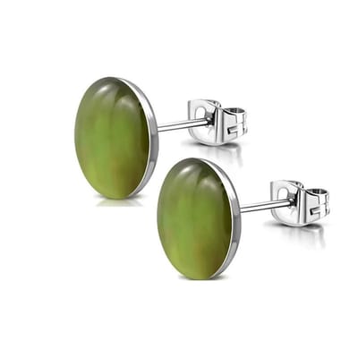 Aramat Jewels | Oorbellen | Groene Stalen Oorbellen | | | |10mm | Staal | Volwassenen | Verkleurd niet