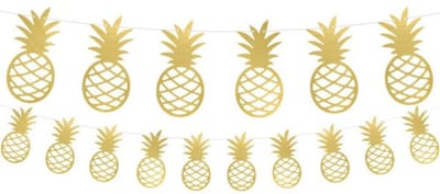 PartyDeco - Slinger Ananas Goud (2 meter)