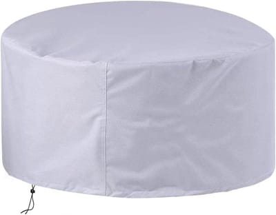 Tuinmeubelhoes Rond - Tafelhoes Outdoor - Meubels Beschermen - Waterdicht 420D Oxford - 128 x 71 cm - Zilver