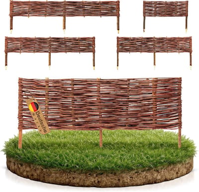 Gazonrand Wilgentenen - Tuinrand Vlechtwerk - Tuin Afbakenen - Flexibel en Natuurlijk - 30 cm x 100 cm - Bruin